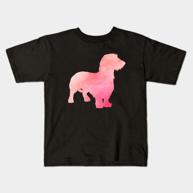 Pink Dachshund Kids T-Shirt by TheJollyMarten